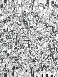 Black And White Crowd Wallpaper All Of Us Together Wallpaper Eclectic Wallpaper Other Metro Pottok Eclectic Wallpaper Geoff Mcfetridge Modern Wallpaper