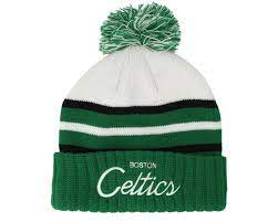 Boston celtics shamrock new authentic beanie toque knit hat. Boston Celtics Colour Block Special Script Knit Green Beanie Mitchell Ness Mutze Hatstore De