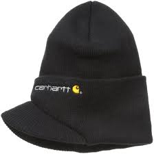 Carhartt Mens Knit Hat With Visor Black One Size Knit Beanie With Brim At Fol Fashion Clothing Shoes Accessories Knit Hat For Men Men S Knit Carhartt Mens