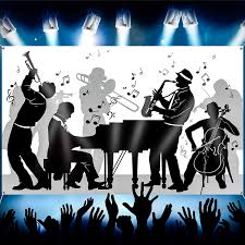 Need help on choosing the best decorations? Great 20 S Jazz Band Party Backdrop Jazz Silhouettes Music 20 S Party Background For 1920s Wall Decoration 20 S Party Decor Music Note Amazon In Toys Games