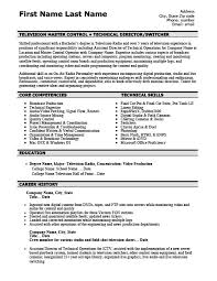 television master controller resume