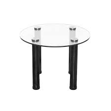 This coffee table features a durable and fashionable glass top in a round shape. Round Glass Coffee Table With Black Legs Coffee Table Hire