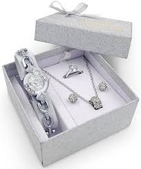 Here's our recommendation for birthday gifts for women!. Silver Watch Jewelry Gift Set Woman Girlfriend Ladies Female Wife Mum Sister Her Birthday Timeless Treas Jewelry Gift Sets Girlfriend Gifts Gift Sets For Her