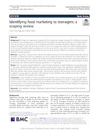 And i'm pretty sure she has the mind of a 10 yo as well. Pdf Identifying Food Marketing To Teenagers A Scoping Review