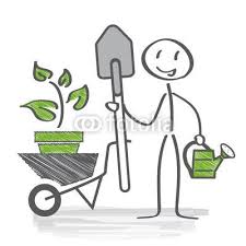 Gartner Gartenarbeit Einfach Zeichnen Flipchart Gestalten Figuren Zeichnen