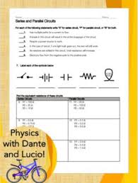 Circuits Resistance And Current Practice Practices Worksheets Series And Parallel Circuits 8th Grade Science