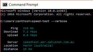 You can test how much latency you have to a particular server on the net by pinging it or trace how many hops to a given server you have via tracert. Test Your Internet Speed Using The Command Prompt Learntips