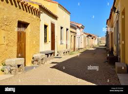 Casa del pellegrino in pellegrinaggio il villaggio di San Salvatore di  Sinis, Cabras, provincia di Oristano, Sardegna, Italia, Europa Foto stock -  Alamy