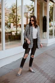 Black Blazer Outfits Women S The Comfiest Plaid Blazer You Need Girl Meets Gold How To Wear Blazers Blazer Outfits Casual Blazers For Women