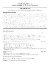 sample cv finance jobs