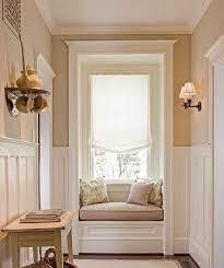 Wainscoting To The Hallway Ceiling With A Small Window Decorating Ideas 15 Window Seats Tradition Bay Window Living Room Small Window Seat Living Room Seating