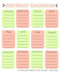 Free Printable Birthday Calendar Birthday Calendar Perpetual Birthday Calendar Free Birthday Stuff