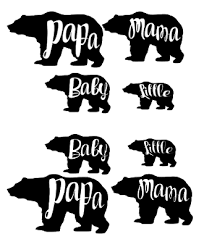 Chez Whimsy Bear Family Svg Mama Bear Papa Bear Free Svg Mama Bear Decal Bear Stencil Bear Decal