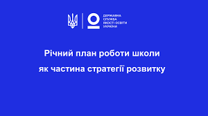 Річний план роботи школи як частина стратегії розвитку - Державна служба  якості освіти України