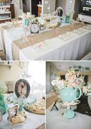 Table Setting Shabby Chic Bridal Shower Tea Party Baby Shower Baby Shower Tea