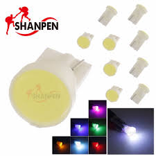10pcs ceramic car interior led t10 cob w5w wedge door instrument side bulb lamp car light blue green red yellow pink s car lights light blue green car interior