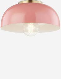 Dea Flush Mount Light Aged Brass And Pink Flush Mount Lighting Semi Flush Ceiling Lights Semi Flush Mount Lighting
