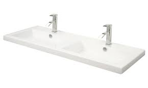 Single bowl, double bowl, triple bowl. Miller 1210mm Rectangular Double Bowl Ceramic Basin 115w1