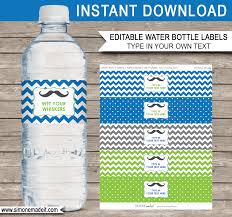Adjust the colors, add their name, and more. Mustache Party Water Bottle Labels Template Little Man Theme Printable