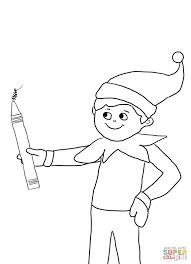 Elf On The Shelf With Pencil Super Coloring Flag Coloring Pages Coloring Books Bear Coloring Pages