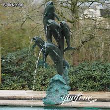 32x13x11 in | 81x33x28 cm edition: Pool Decorative Bronze Dolphin Water Fountain Statue For Sale Bokk 930 You Fine Sculpture