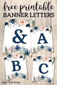 Blue and black printable letters for banners swanky design company. Blue Pink Floral Banner Letters Free Printable Paper Trail Design Free Printable Banner Letters Free Printable Banner Banner Letters