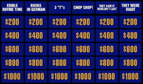 Nov 03, 2010 · try your hand at some questions from past jeopardy! games: Jeopardy Wikipedia