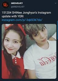 They saw yeri liking several past photos of her and jonghyun. K U R A Twitter 151204 Jonghyun S Instagram Update Selfie With Yeri