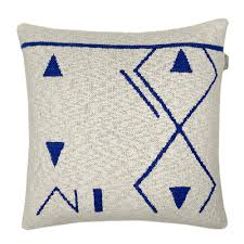 Padded cushion provides the comfort for your sitting bones. Fantasy Line Knitted Cushion Blue Malagoon Malagoon