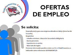 ¡empleos de auxiliar de comedor, ayudante de camarero y muchos más! Ofertas De Empleo En El Sur De Tenerife Dependiente A Cocinero A Y Pintor A Agencia De Empleo Y Formacion De La Orotava