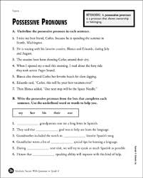 Possessive Pronouns Grade 4 Printable Test Prep Tests