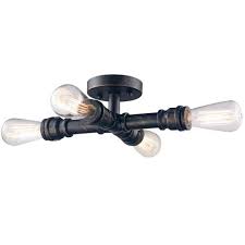 Water resistant hampton bay outdoor flush mount lights. Patriot Lighting Pipe Ii Washed Copper 4 Light Semi Flush Mount Ceiling Light At Menards