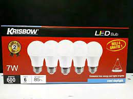 • led bulb 7 watt similar to 60 watt • lumen 600 lm • cool daylight color • last up to 15 years • 88% energy saving • no visible flickering • eye safety of lamps dapatkan harga promo spesial paket grosir produk dan dapatkan harga promo spesial mitra usaha untuk 10 pembeli pertama. Jual Krisbow Bohlam Lampu Led 7 Watt Set 5 Pcs Beli 4 Gratis 1 Di Lapak Merdeka17 Shop Bukalapak