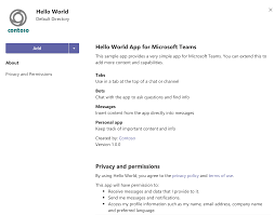 I installed microsoft teams 1 months ago. Registering Your App In Teams Is Failing With Error You Don T Have Permissions To Add Hello World To This Team Stack Overflow