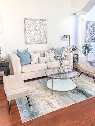 Drab To Fab Living Room Design Cream And Blue Living Room Decor Home Decor Cream Living Room Decor Cream Sofa Living Room Light Blue Living Room