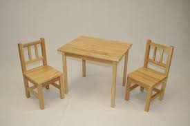 Amazon Com Kids Table And 2 Chairs Set Solid Hard Wood In Natural Childrens Wood Table Wooden Table And Chairs Kids Table And Chairs Kids Table Chair Set