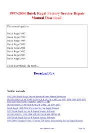 Chevrolet 1996 blazer owner's manual pdf download | view and download chevrolet 1996 blazer owner's. 1997 2004 Buick Regal Factory Service Repair Manual Download Pages 1 4 Flip Pdf Download Fliphtml5
