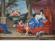 Marie Adelaide Duchesse De Bourgogne Presented With A Letter By Cupid Late 17th Or Early 18th Century French School French School Painting 17th Century