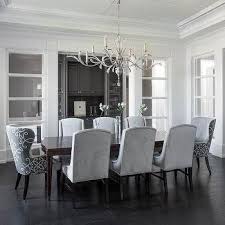 Searching for dining room decorating and layout ideas just got simple. Dove Gray Velvet Dining Chairs With Curved Dining Table Elegant Dining Room Farmhouse Dining Room Table Farmhouse Dining Room