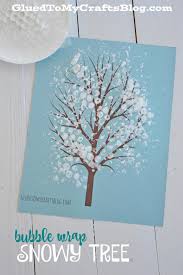 Bubble Wrap Snowy Tree Kid Craft W Free Printable Winter Crafts Preschool Bubble Wrap Crafts Winter Crafts For Kids
