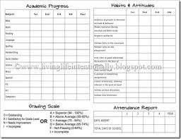 Free Homeschool Report Cards School Report Card Report