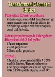 Materi transformasi geometri pada mata pelajaran matematika di sajikan pada tingkat kelas 9 berdasarkan kurikulum 2013 edisi revisi. Transformasi Geometri Rotasi Perputaran Kelas Ix 4 Ix 5 Dan Ix 6 E Learning