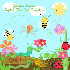 Garden Bug Friends Digital Clipart Clip Art By Dragonflytwist 5 50 Clip Art Digital Clip Art Etsy