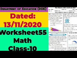 Download cbse class 10 maths question papers , important questions chapter wise. Class 10 Worksheet 55 Maths Hindi Medium Class 10 Maths Worksheet 55 13 Nov 2020 Edu Villa Point Youtube