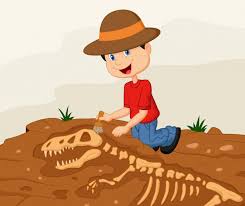 Premium Vector | Child archaeologist excavating for dinosaur fossil
