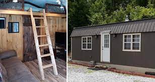 If you want to try a minimalist lifestyle, you can even move into it full time. Storage Barn Converted To Tiny House Project Small House