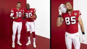 The 49ers and cowboys were also punished. State Of The Franchise Event San Francisco 49ers Unveil 94 Red Throwback Jerseys Hall Of Fame Inductees Abc7 San Francisco