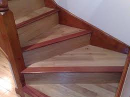 Contrast Stair Nose To Tie In Baseboard Molding With Updated Lighter Wood Floor Laminate Stairs Stair Nosing Hardwood Stair Treads