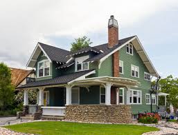 Renovated Green Bungalow House Craftsman House Craftsman Cottage Craftsman Style Porch