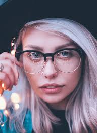 Half Black And Clear Glasses Half Frame Round Retro Non Prescription Glasses Blue Glasses Glasses Fashion Black Women Fashion